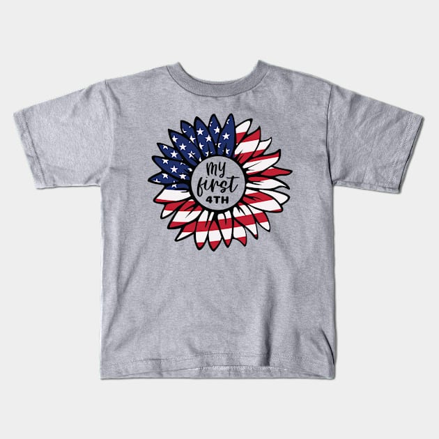 My First 4th Sunflower Kids T-Shirt by Teewyld